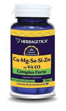 Ca+Mg+Se+Si+Zn cu Vit D3 Complex Forte 60cps